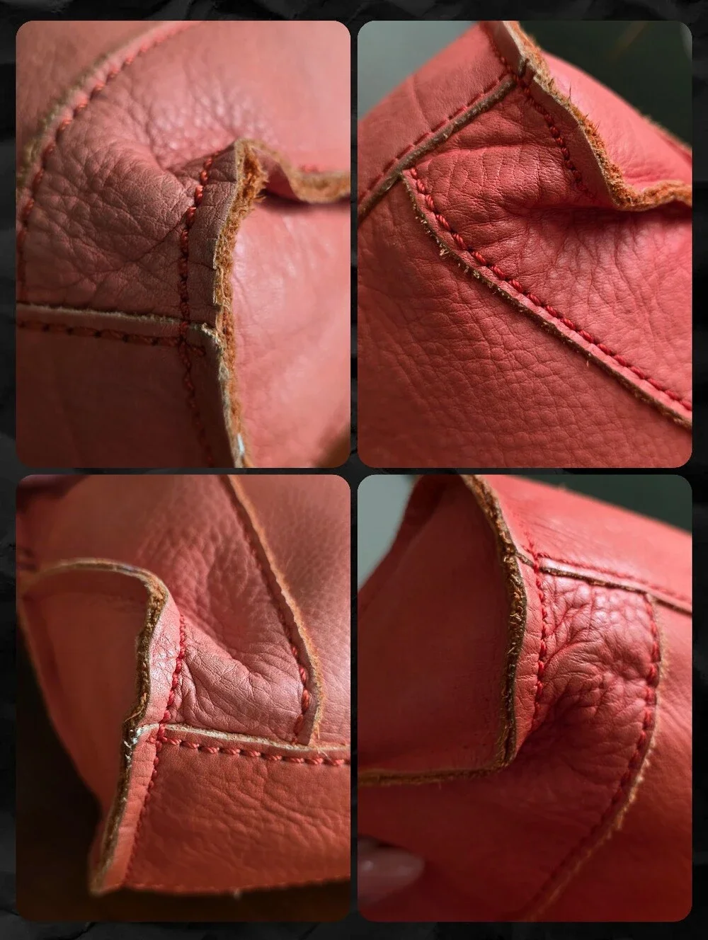 Lucky Brand Leather Hobo Crossbody Bag Coral Pink Fringe Tassels Slouch Boho